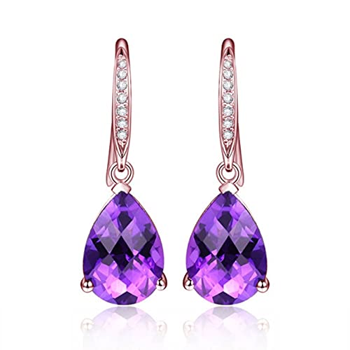 Améthyste en goutte 18 carats | Boucles d'oreilles d'exception