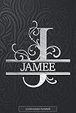 jameson's presets  Jamee: Silver Monogram Letter J The Jamee Name - Jamee Name Custom Gift Planner Calendar Notebook Journal