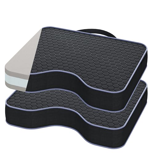 Stadium Seat Cushions for Bleachers 2 Pack - 3.15 Extra Thick Portable Bleacher Seats with Memory Foam & Massage Dots Comfortable Waterproof Outdoor Chair Pads for Sporting Events Travel Camping
