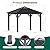 Modern Shade Wood Gazebo 11' x 11', Permanent Hardtop Gazebo with Galvanized Steel and Polycarbonate Hip Roof Hardtop, Cedar Framed Wooden Gazebo for Garden, Backyard, Patio and Deck