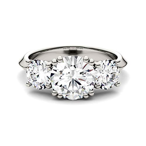 Charles & Colvard Created Moissanite 8mm Round Cut Engagement Ring for Women | 3.1 cttw DEW | Lab Grown | Solid 14K White Gold with Rhodium4