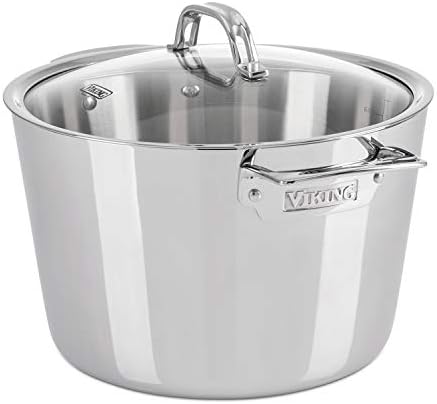 Viking Culinary 3-Ply Stainless Steel Stock Pot, 8 Quart, Includes Glass Lid & Culinary Contemporary 3-Ply Stainless Steel Saucepan, 2.4 Quart, Includes Glass Lid, Dishwasher, Oven - Thumbnail 2