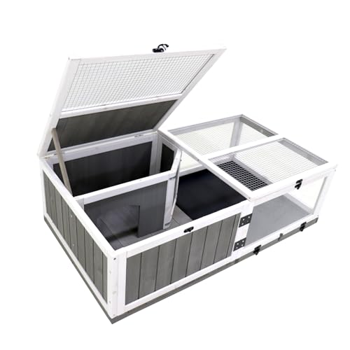 Oykomeoko Tortoise Enclosure Indoor Wooden Bunny Cage Snake Enclosure Reptile Terrarium Indoor Hamster Cage with Tray Extra Large Tortoises Habitat67719