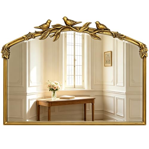 Awhtixbo Antique Gold Baroque Mirror 80X60Hcm, Arched Wall Mirror