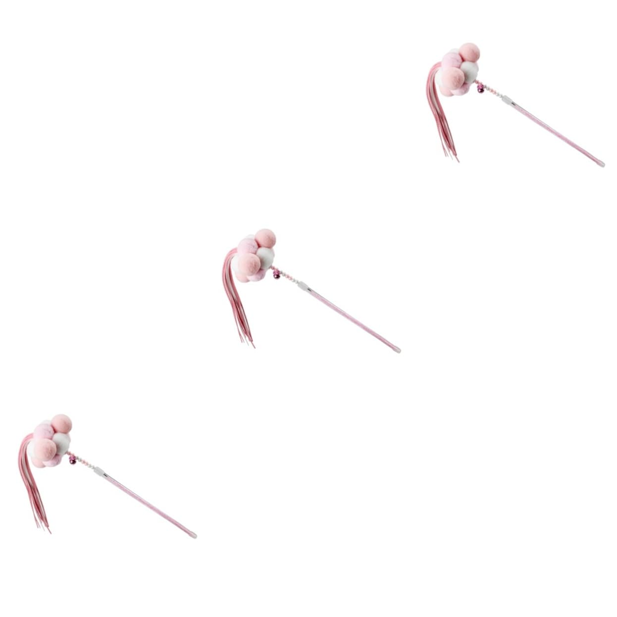 Yardwe 3pièces Interactif pour Chat avec Pompon Et Franges Longues Jouet pour Instinct Naturel De Couleur Aléatoire