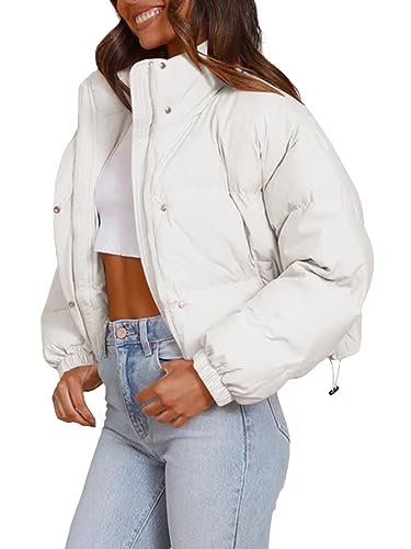 Imily Bela Womens Cropped Puffer Jackets Long Sleeve Stand Collar Coats Quilted Zipper Outerwear2
