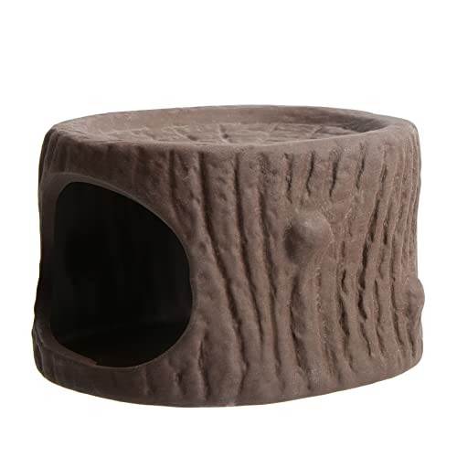 Saim Ceramic Betta Cave, Handcrafted Natural Tree Stump Fish Tank Decor, Aquarium Hideout for Betta...