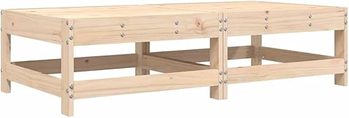 Miniatura 4 de vidaXL Sofás seccionales centrales de pino de madera maciza, 2 piezas, asientos de madera de pino sin tratar para parejas con cojines beige, juego