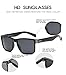 DUBERY Vintage Polarized Sunglasses for Men Women Retro Square Sun Glasses D518, Black