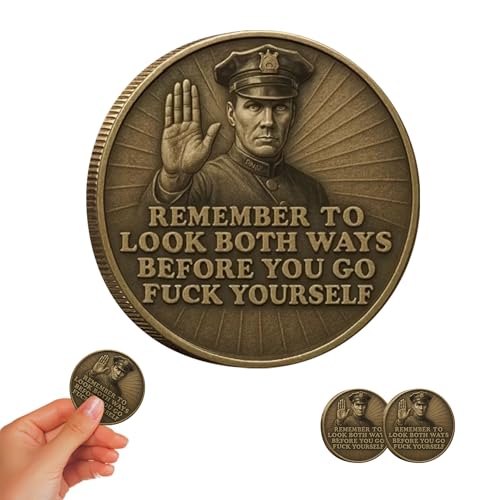 gzpynsgaoh 2PCS Dual Sided Challenge Coin Set - Vintage Finish Novelty Collectible Coins for Pranks, Gifts & Icebreaker Games, Fun Lucky Token for Date Nights & Coin Collectors
