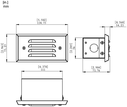 Miniatura 6 de MarsLG BRS1 - Luz de paso extra ancha de latón macizo de bajo voltaje con placa frontal con listones en acabado de latón antiguo y bombillas LED G4
