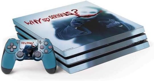Skinit Decal Gaming Skin Compatible with PS4 Pro Console and Controller Bundle - Officially Licensed Warner Bros Why So Serious Design