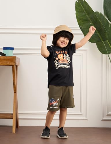 Image of Amazon Brand - Symbol Boys 100% Cotton Graphic Printed Half Sleeves T-Shirt | Age 2-6 Years