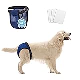 Nobleza Couches pour Chien, Femelle Pantalon de Protection Lavable avec 3 Serviettes Hygiéniques, Nappy Chienne Chaleur, Culotte Bandage Réutilisable pour Chiennes, 1 Unités Taille 50-59 cm, XL