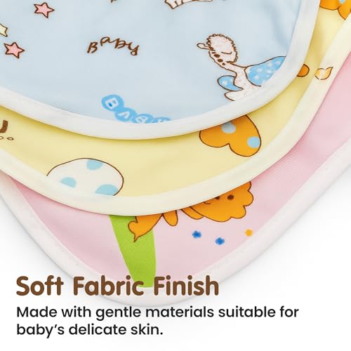 Image of Waterproof Spill Resistant Bibs, Baby Apron with Bib, Baby Bibs for 6 to 12 Months, Fastdry Bibs, Soft Cotton Bib (Set of 3)
