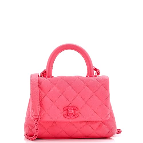 Chanel, Pre-Loved Coco Top Handle Bag Quilted Caviar Extra Mini, Pink