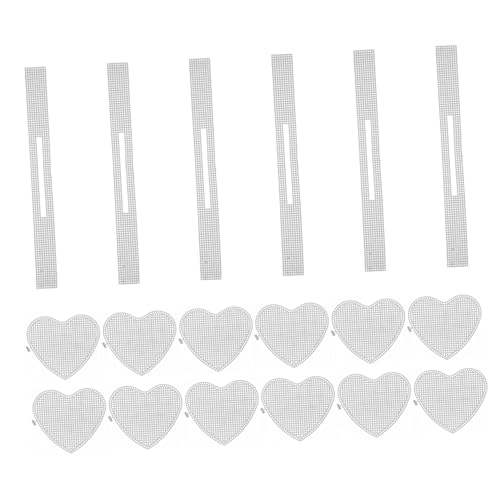 TEHAUX 6 Set Base per Borse in Plastica Rete Forma Cuore Supporto Fondo Borsa Te Materiale Stabile e Leggero per Borse all Uncinetto e Artigianato