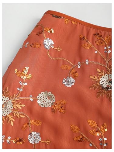 Floerns Women's Summer Floral Sequin Short Skirt Tie Side Low Waist Beach Vacation Skirts3