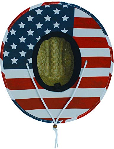 American Flag Fabric Pattern Print Straw Kids Boys Sunhat, Ages 3+, Lifeguard Hat, Beach, Swim, Cruise, Paddle Board, Boat, Fishing, Fits All, Malabar Hat #TOP1