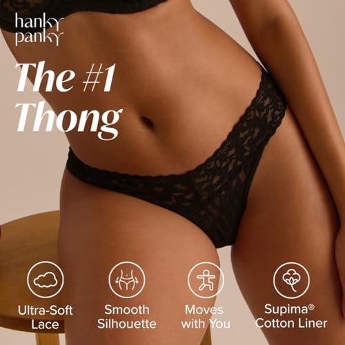 hanky panky - Signature Lace Original Rise Thongs: Summer Edition| One Size 4-14 | Lace Lingerie Underwear | 3 or 5 pack2