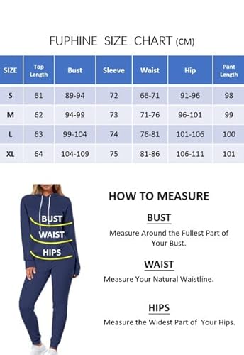 Fuphine Women's Tie Dye Jogger Outfit Sweatsuit 2 Piece Sweatshirt Long Sleeve Hooded And Pants Lounge Sets Tracksuit Navy Xl #TOP4
