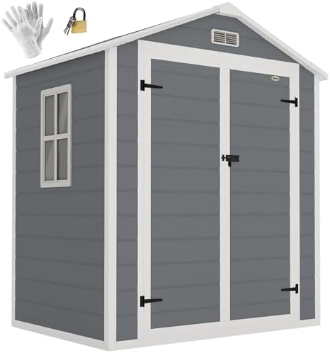 Outsunny Abri de Jardin cabanon en résine polypropylène 2,12 m² -...