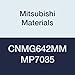 Mitsubishi Materials CNMG642MM MP7035 CNMG Carbide CN Type Negative Turning Insert with Hole, Coated, Rhombic 80?, Grade MP7035, 0.75" IC, 0.25" Thick, 0.031" Corner Radius, MM Breaker (Pack of 10)