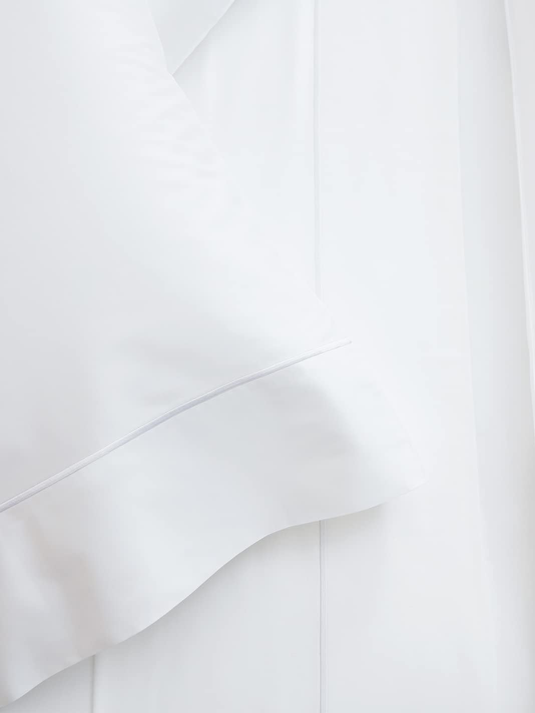 BOLL & BRANCH Signature Embroidered Sheet Set - Twin, White/White - Luxury 100% Organic Cotton - 1 Flat, 1 Fitted, 2 Pillowcases