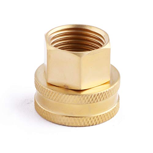 Litorange (2 Pack Lead-Free Brass Garden Hose Threaded 3/4" Ght To 1/2 Npt Fitting Connect, Green Thumb Quick Swivel Connector Adapter,Double Female Thread 3/4" X 1/2" Npt Pipe #TOP3