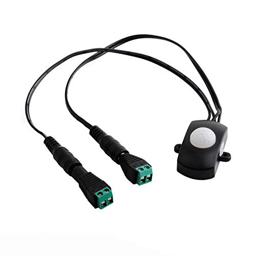 Geekstory DC 5V-24V 5A Mini PIR Sensor Body Infrared Motion Sensor Switch with Photoresistor with Male Female Power Jack Adapter Contor + 12V DC Power Connector Male and Female Pair
