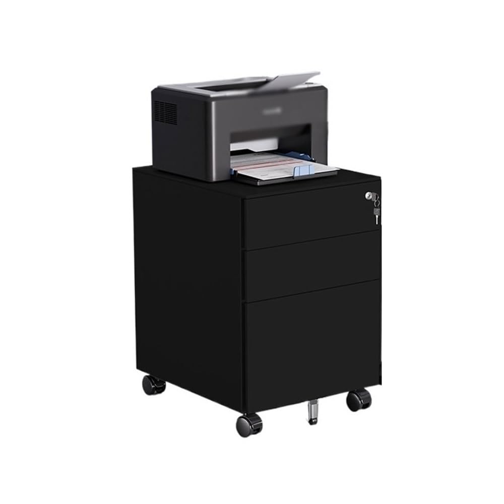 Aioneer Black Mobile Steel File Cabinet Ing Data D Cabinet Storage Office Storage Cabinet For Home Office Printer Stand And File Storage Cabinet Under The Table Practical And Movable S