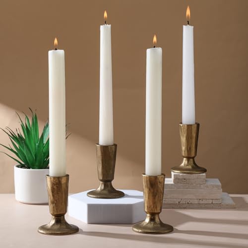 Mumufy Set of 4 Brass Taper Candle Holders Antique Vintage