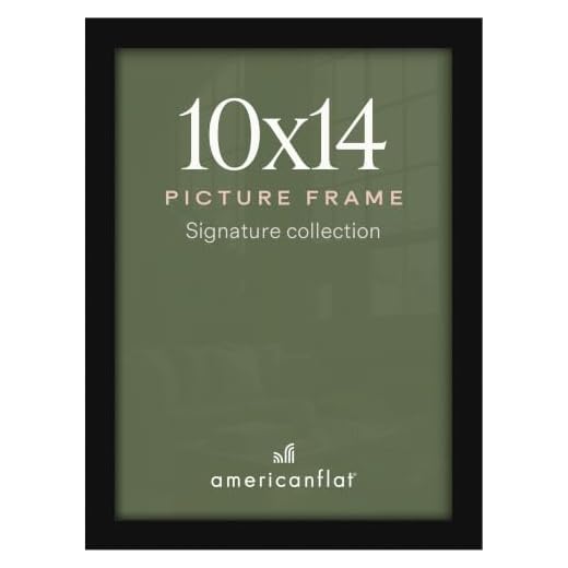 Americanflat 10x14 Picture Frame in Black - Composite Wood with Shatter Resistant Glass - Horizontal and Vertical Formats for Wall