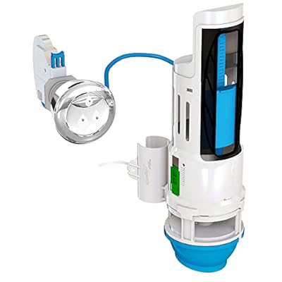 Danco HYR270 Hydroright Water-Saving Dual Flush Valve with Push-Button Handle, Plastic, Chrome