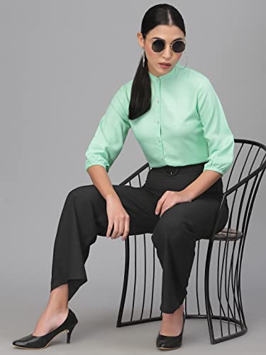 Image of Style Quotient Women Solid Lilac Polyester Formal Shirt