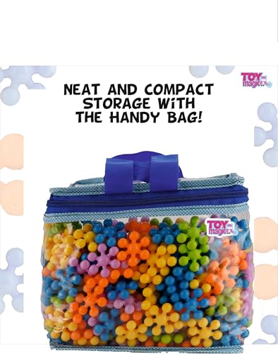 Image of ToyMagic Star Interlink Construction Play - 400 Pcs | Creative Interlocking Building Blocks for Kids | Stem Educational Toys for Boys & Girls Age 3+ | Enhances Motor Skills & Imagination, Multicolor