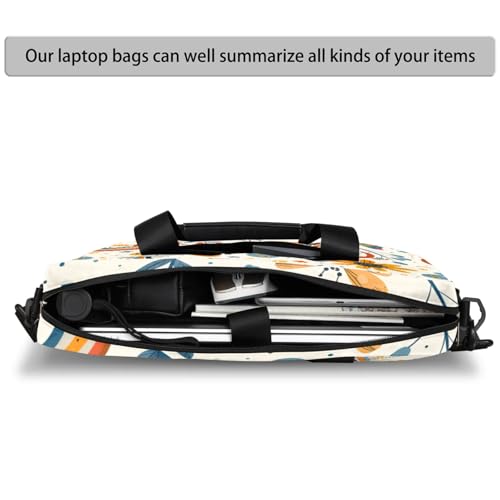 Personalized Name Flower Laptop Bag for Women, Custom Computer Bag Messenger Bags for Work Business, 16 Inch3