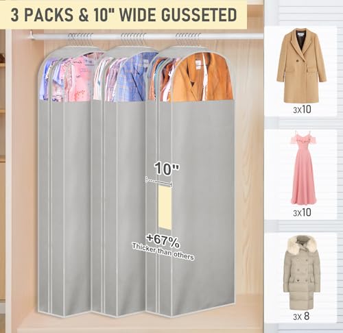 MISSLO 54" Long Garment Bags + 10" Gusseted Garment Bags2