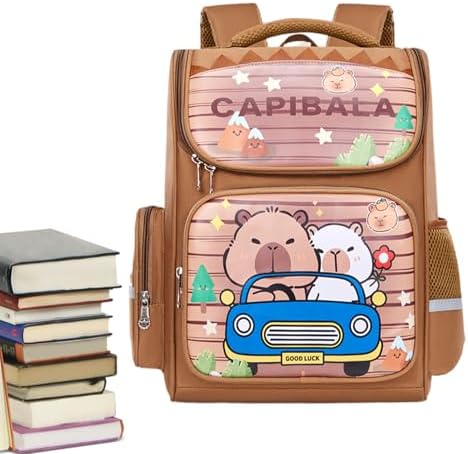 Zaino Capybara 4 In 1 Per Bambina – Scuola Primaria Con Borsa Pranzo E Astuccio, Motivo Simpatico Capibara