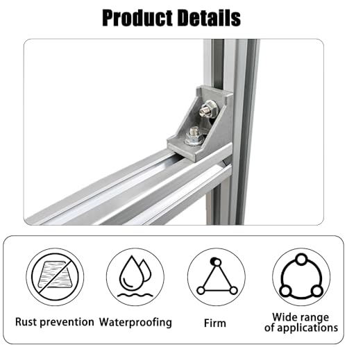Sxutop 10 Stück 90 Grad Alu Winkel Aluprofil Eckwinkel 4040 Nut 8 Aluminium Extrusion Eckverbinder Befestigung Eckwinkel Aluminium Anti-Rost Rechtwinklig für Strebenprofil Nutprofil Montageprofil