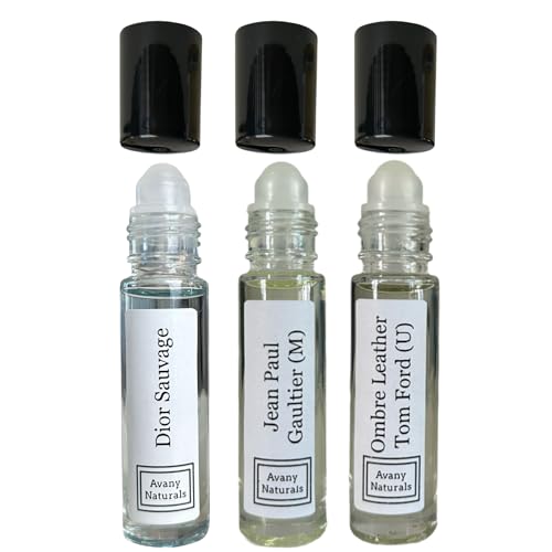Avany Naturals Fragrance Sample Set For Men - Mens Roll On Body Oil, Long Lasting Cologne Inspired For Man, Portable Travel Size Bottle, Type Replicant Fragrances, Perfume Sampler Gift (Sexy Set)