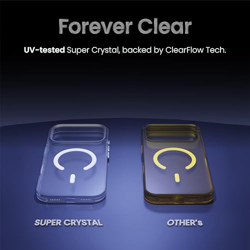Image of CASEGEAR Super Crystal Transparent Back Cover Case Compatible with iPhone 17 Pro Max | Lifetime Anti-Yellow | 10.4 Feet Drop Protection | Compatible with MagSafe | 360 Camera Protection