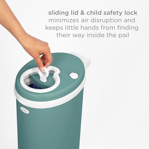 Image of Ubbi Stainless Steel Diaper Pail, Odor Locking, No Special Bag Required, Award-Winning, Registry Must-Have, Open Water