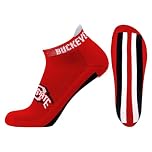 Donegal Bay NCAA Ohio State Buckeyes Men's Footie Socks, Red Helmet Stripe