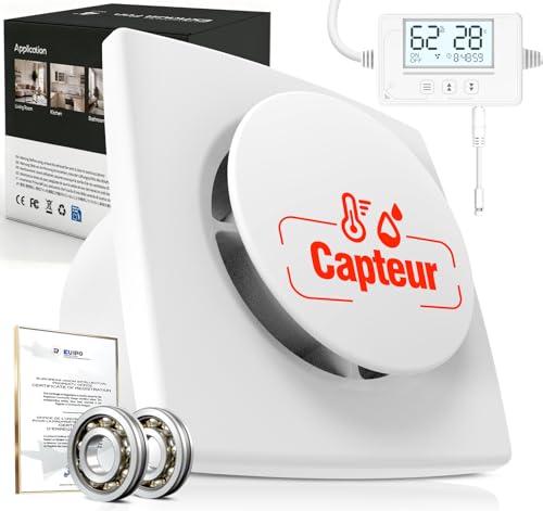 SBONNI 3 Vitesses Ventilateur extracteur d'air hygroréglable et Thermoréglable, Minuterie, vmc salle de bain automatique détecteur dumiditer, Silencieux et...