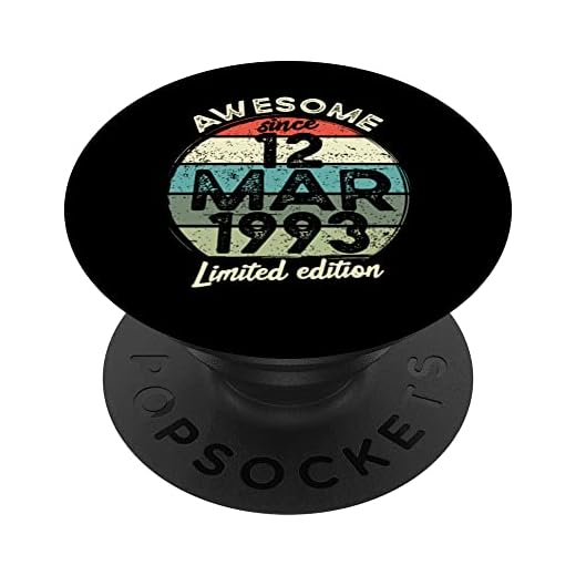 Camiseta de cumpleaños de 30 años, 12 de marzo de 1993, 30 cumpleaños PopSockets PopGrip Intercambiable
