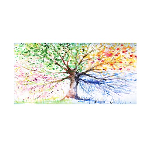 Toile paysage abstrait arbre coloré pour métamorphoser l'ambiance de votre séjour moderne