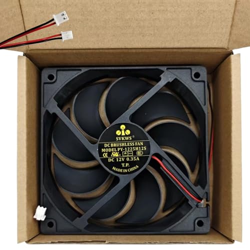 SVKWS 2026 Upgrade for PY-1225H12S 2-pin 9-Blades High Air Ice Maker Fan 12V 0.35A Replace with PowerYear/Opel/Silonn/Nugget/GE/NM-530 DC BRUSHLESS Ice Machine Fan&Computer,Cabinet Cooling Fan A1