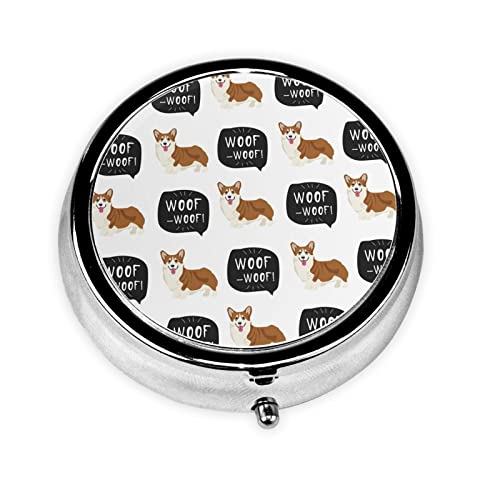 コーギー 白い背景 ピルケース 薬ケース くすりいれケース サプリケース 携帯用 旅行 密閉 耐湿 薬入れ 小物入れ 薬飲み忘れ防止 コンパクト かわいい おしゃれ 小型収納ケース 長く 使える