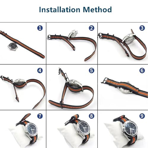 Niziruoup Elastic Nylon Watch Strap 18mm 20mm 22mm Military Nato Style One-Piece Military Nylon Parachute Watch Band Replacement Band Strap Elastic Nylon Watchbands for Men Women - Image 6